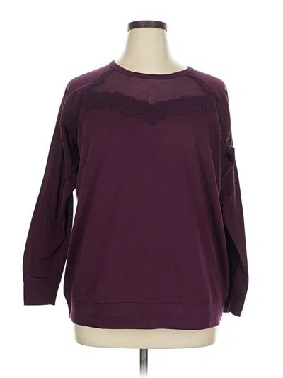 Pre-owned Torrid 3/4 Sleeve T-shirt In Burgundy