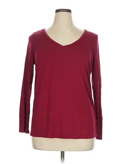 Pre-owned Torrid 3/4 Sleeve T-shirt In Burgundy