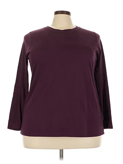 Pre-owned Torrid 3/4 Sleeve T-shirt In Burgundy