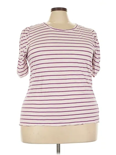 Pre-owned Torrid 3/4 Sleeve T-shirt In Burgundy