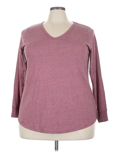 Pre-owned Torrid 3/4 Sleeve T-shirt In Burgundy