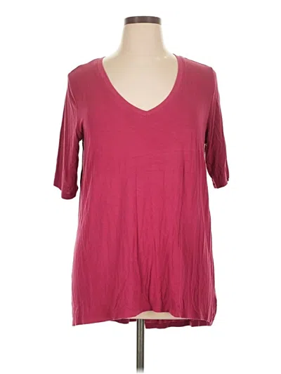 Pre-owned Torrid 3/4 Sleeve T-shirt In Burgundy