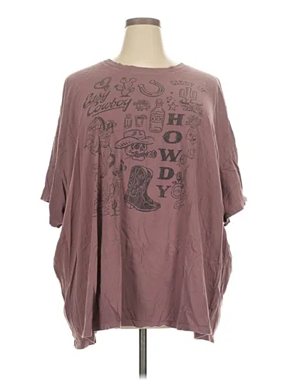 Pre-owned Torrid 3/4 Sleeve T-shirt In Burgundy