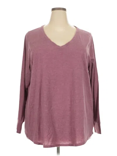 Pre-owned Torrid 3/4 Sleeve T-shirt In Burgundy