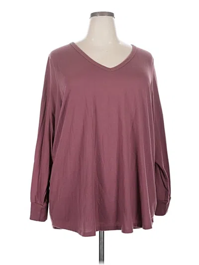 Pre-owned Torrid 3/4 Sleeve T-shirt In Burgundy