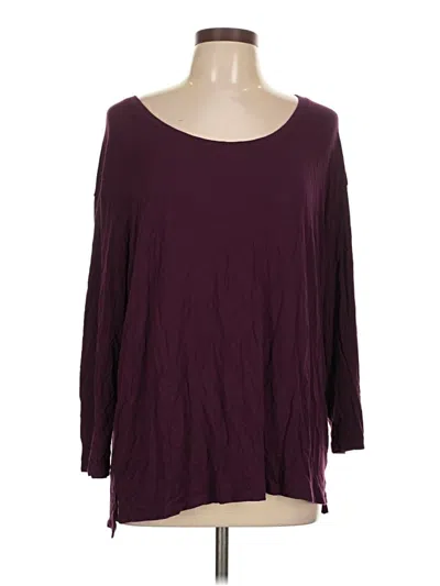 Pre-owned Torrid 3/4 Sleeve T-shirt In Burgundy