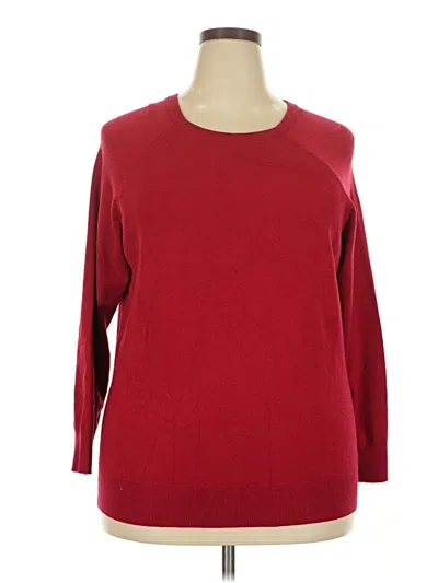 Pre-owned Torrid 3/4 Sleeve T-shirt In Burgundy