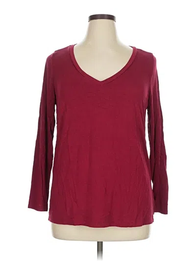 Pre-owned Torrid 3/4 Sleeve T-shirt In Burgundy