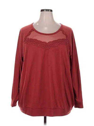 Pre-owned Torrid 3/4 Sleeve T-shirt In Burgundy