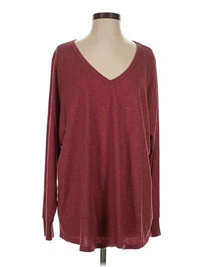 Pre-owned Torrid 3/4 Sleeve T-shirt In Burgundy