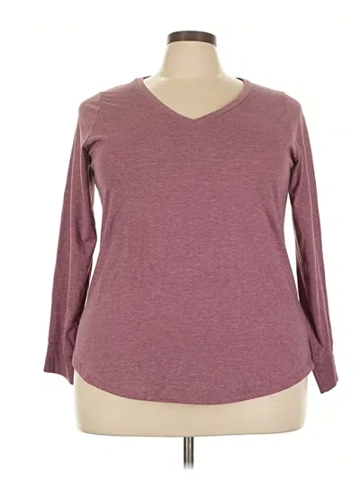 Pre-owned Torrid 3/4 Sleeve T-shirt In Burgundy