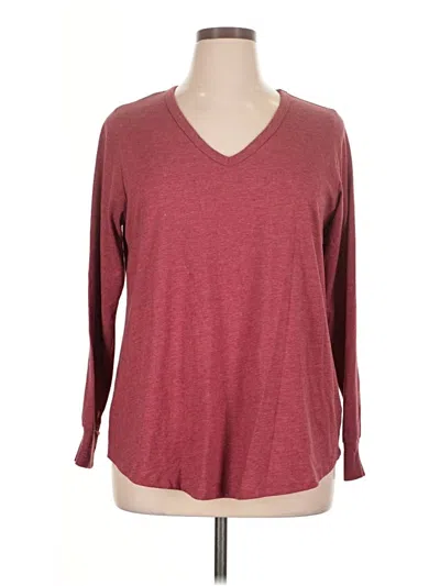 Pre-owned Torrid 3/4 Sleeve T-shirt In Burgundy