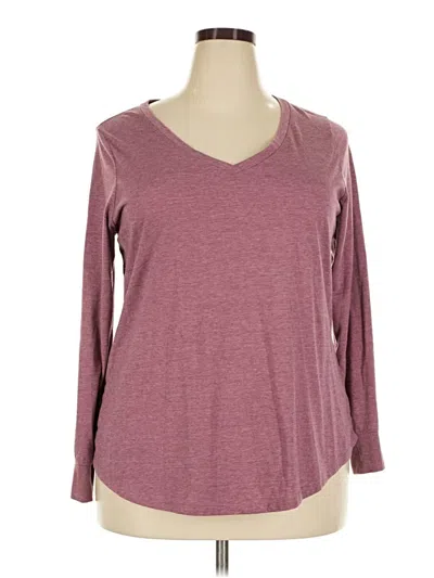 Pre-owned Torrid 3/4 Sleeve T-shirt In Burgundy