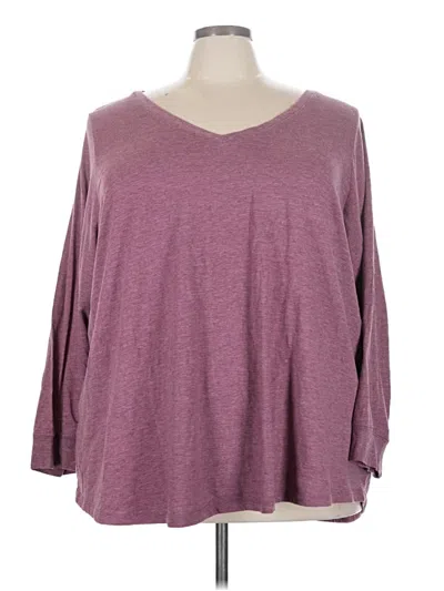 Pre-owned Torrid 3/4 Sleeve T-shirt In Burgundy