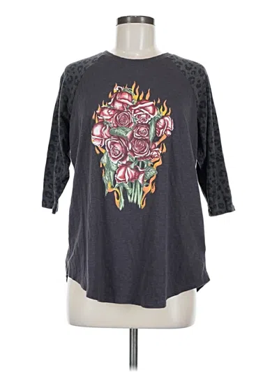 Pre-owned Torrid 3/4 Sleeve T-shirt In Gray