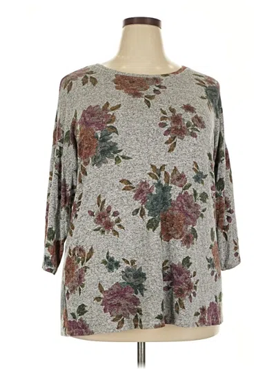 Pre-owned Torrid 3/4 Sleeve T-shirt In Gray