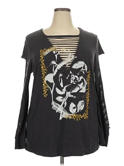 Pre-owned Torrid 3/4 Sleeve T-shirt In Gray