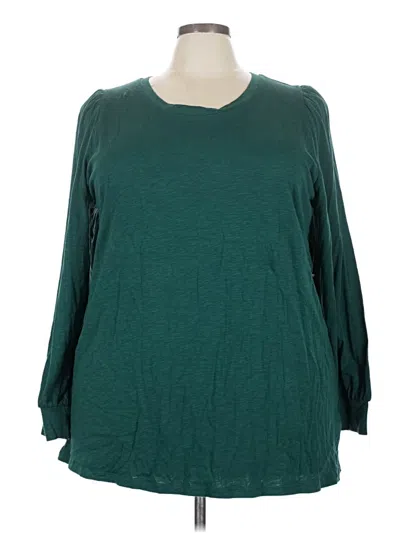 Torrid 3/4 Sleeve T-shirt In Green
