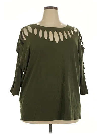 Pre-owned Torrid 3/4 Sleeve T-shirt In Green