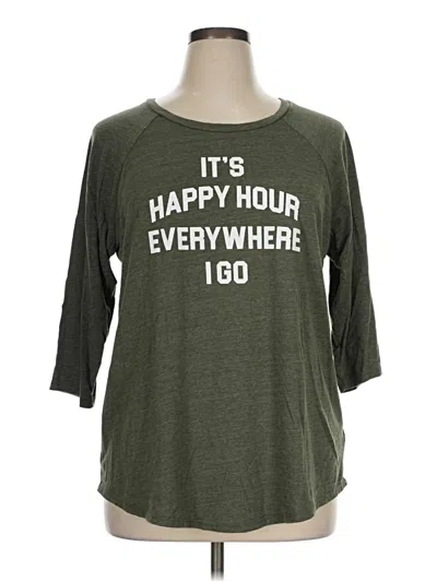 Pre-owned Torrid 3/4 Sleeve T-shirt In Green