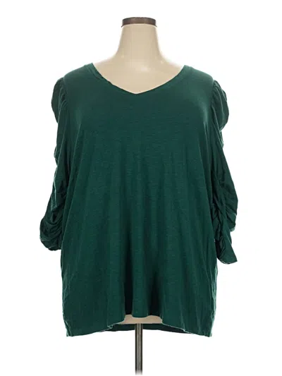 Pre-owned Torrid 3/4 Sleeve T-shirt In Green