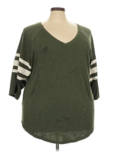 Pre-owned Torrid 3/4 Sleeve T-shirt In Green