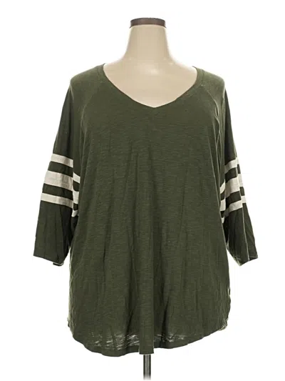 Pre-owned Torrid 3/4 Sleeve T-shirt In Green