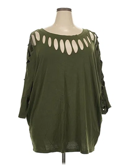Pre-owned Torrid 3/4 Sleeve T-shirt In Green