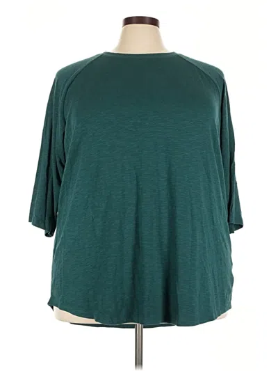 Torrid 3/4 Sleeve T-shirt In Green