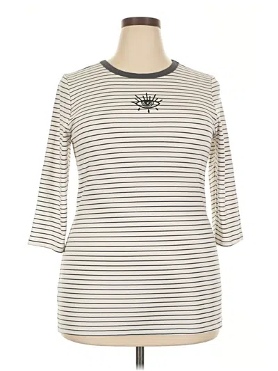 Pre-owned Torrid 3/4 Sleeve T-shirt In Ivory