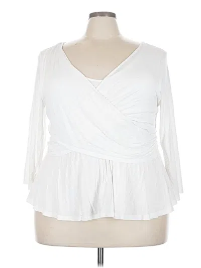 Pre-owned Torrid 3/4 Sleeve T-shirt In Ivory