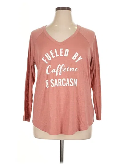 Pre-owned Torrid 3/4 Sleeve T-shirt In Pink