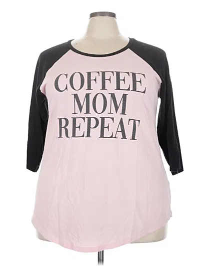 Pre-owned Torrid 3/4 Sleeve T-shirt In Pink