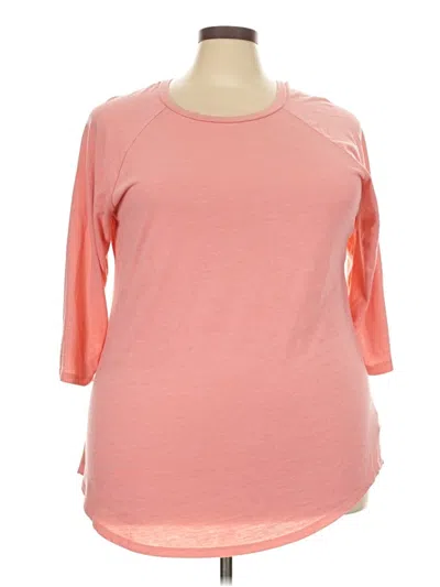 Pre-owned Torrid 3/4 Sleeve T-shirt In Pink