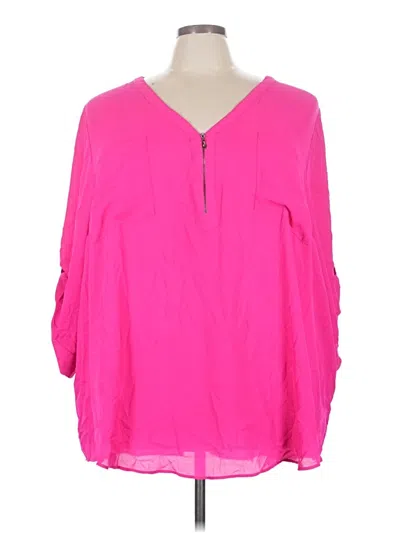 Pre-owned Torrid 3/4 Sleeve T-shirt In Pink
