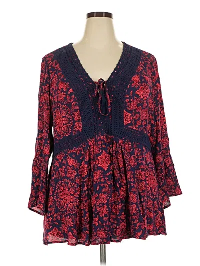 Pre-owned Torrid 3/4 Sleeve T-shirt In Red