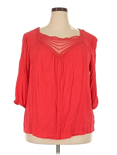 Pre-owned Torrid 3/4 Sleeve T-shirt In Red