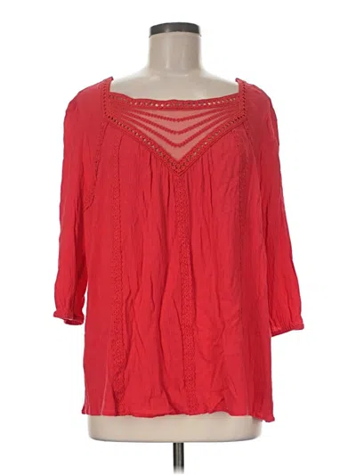 Pre-owned Torrid 3/4 Sleeve T-shirt In Red