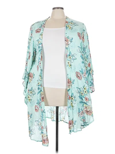 Pre-owned Torrid 3/4 Sleeve T-shirt In Teal