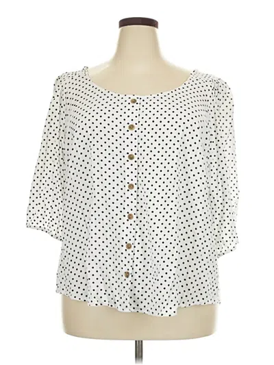 Pre-owned Torrid 3/4 Sleeve T-shirt In White