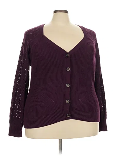 Pre-owned Torrid Cardigan Sweater In Burgundy