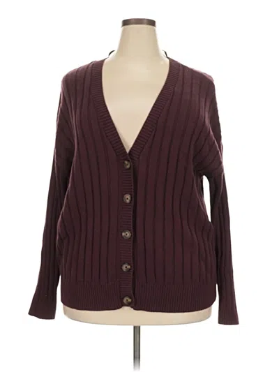 Pre-owned Torrid Cardigan Sweater In Burgundy