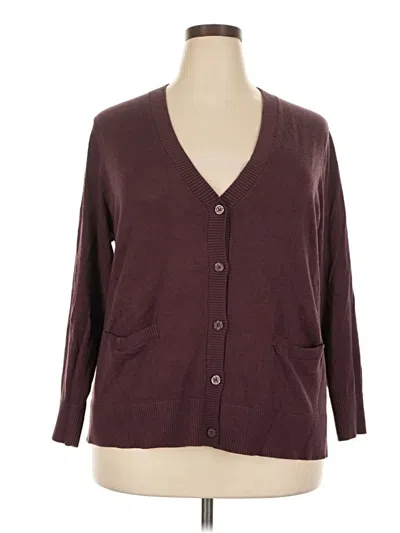 Pre-owned Torrid Cardigan Sweater In Burgundy