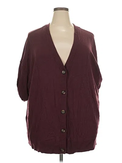 Pre-owned Torrid Cardigan Sweater In Burgundy