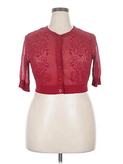 Pre-owned Torrid Cardigan Sweater In Burgundy