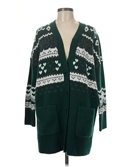 Pre-owned Torrid Cardigan Sweater In Green
