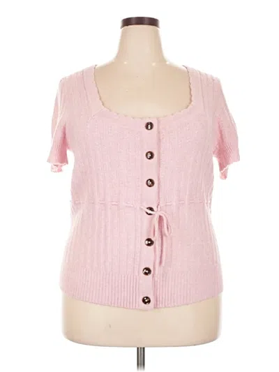 Pre-owned Torrid Cardigan Sweater In Pink