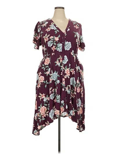Pre-owned Torrid Casual Dress In Burgundy