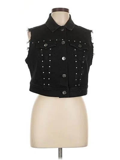 Pre-owned Torrid Denim Vest In Black