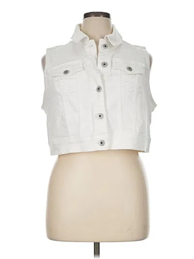 Pre-owned Torrid Denim Vest In White